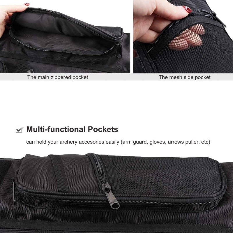 KRATARC 3-Tubes Hip Quiver Waist Hanged Arrow Archery Carry Bag with Pockets Adjustable Belt - Image 5